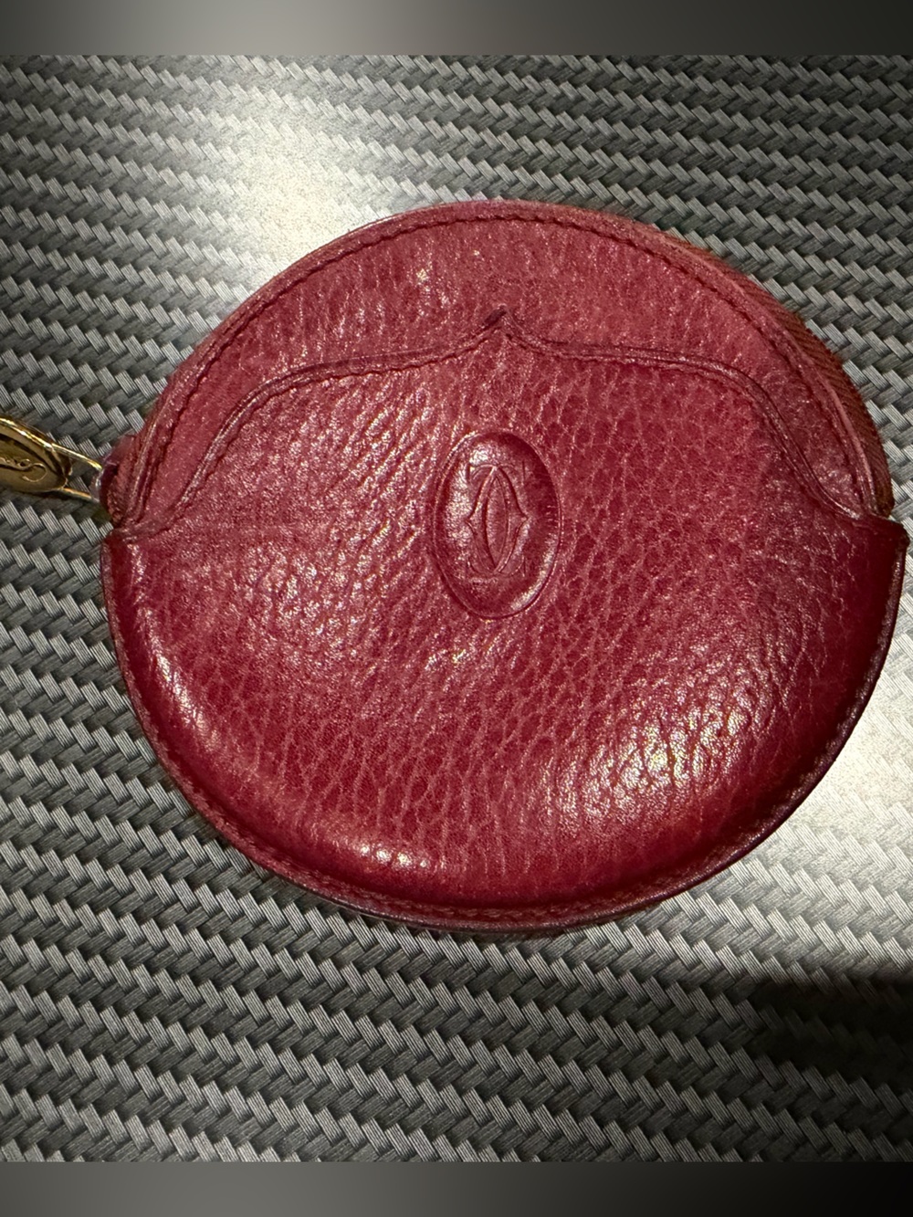 Must de Cartier Round Leather Coin Purse